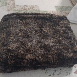 Dennis Basso Plush Faux Fur Throw - Rich Brown